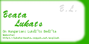 beata lukats business card